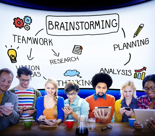 / Brainstorma planering dela strategi idéer koncept — Stockfoto