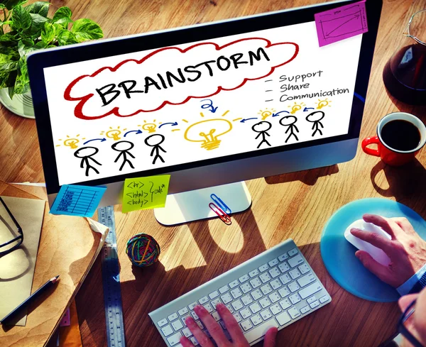 Brainstorming, Kommunikationskonzept teilen — Stockfoto