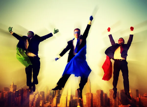 Superhero Businessmen Flying — Stock Photo, Image