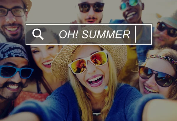 Oh Summer text, Enjoyment Fun Concept — Stock Photo, Image