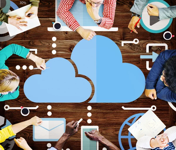 Cloud computing netwerk concept — Stockfoto