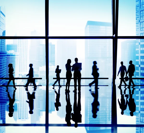 Business Corporate werknemers silhouetten — Stockfoto