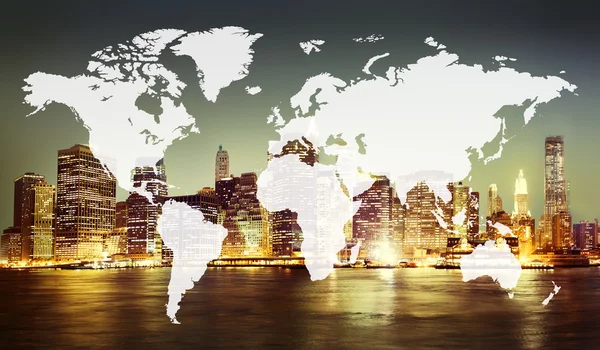 World Global Cartography Conceito de Globalização — Fotografia de Stock