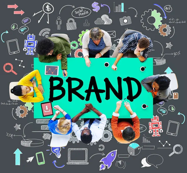 Business People alla riunione e Brand — Foto Stock