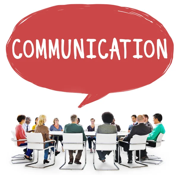 Group of business people and communication — Stock Photo, Image