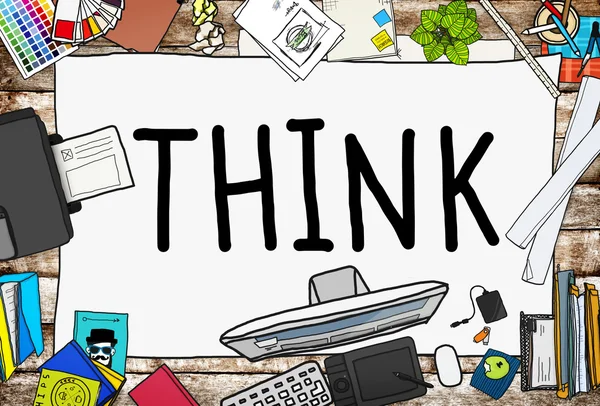 Plantilla gráfica con Think — Foto de Stock