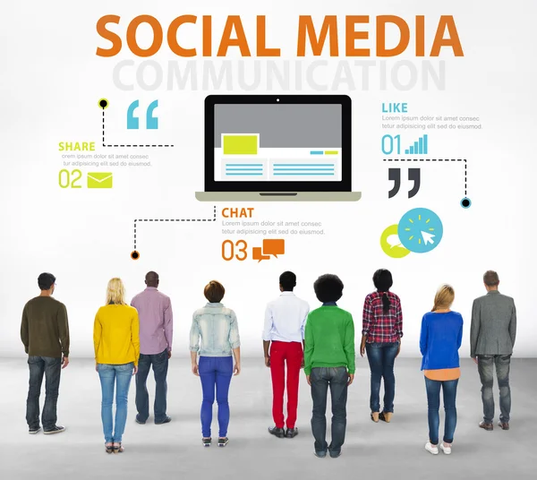 Sociala medier teknik anslutning koncept — Stockfoto