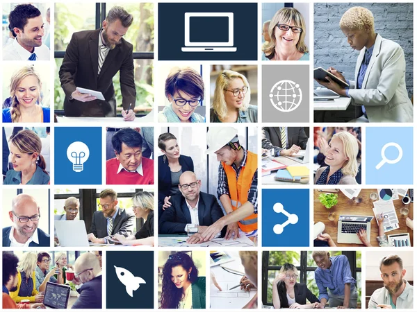 Diversity-Gruppe von Menschen in Collage — Stockfoto