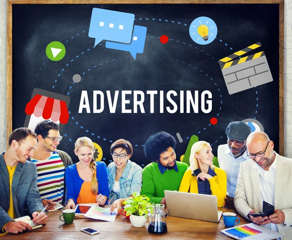 Reklamkoncept marknadsföring — Stockfoto
