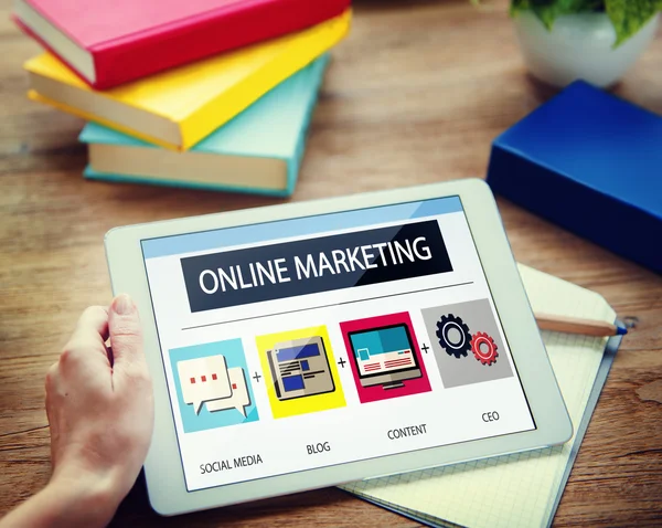 Marketing Online Conteúdo Comercial — Fotografia de Stock