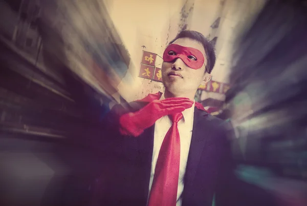 Geschäftsmann in Superheldenmaske — Stockfoto