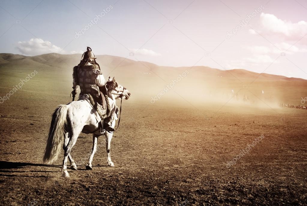 knight on horse at Battle field