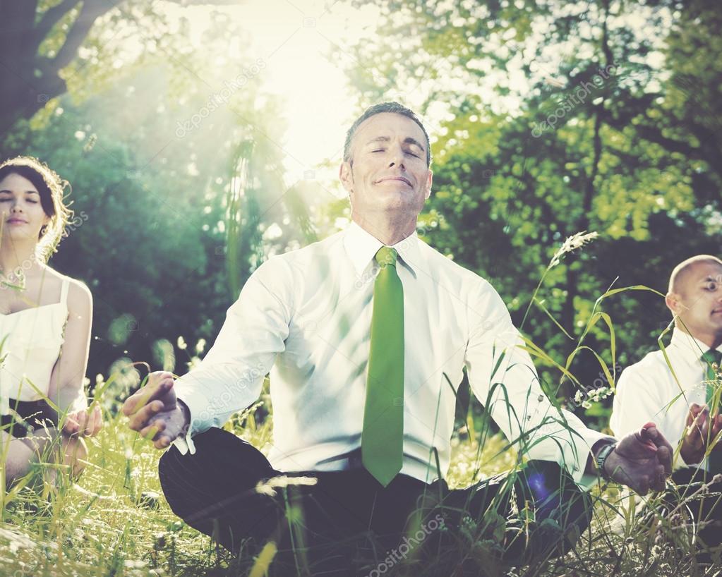 Business People in forest