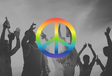 Huzurlu özgürlük protesto sembolü kavramı