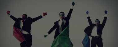 Süper kahraman işadamları uçan