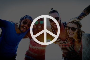 Huzurlu özgürlük protesto sembolü kavramı