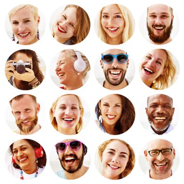 Farklı çok ırklı kişi portresi