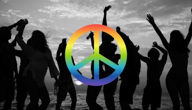 Huzurlu özgürlük protesto sembolü kavramı