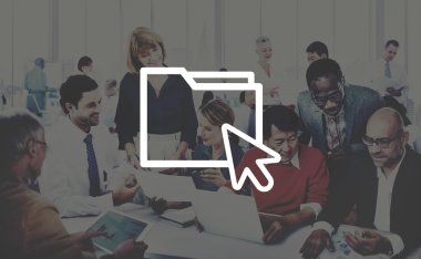 İş insanlar işaretçi