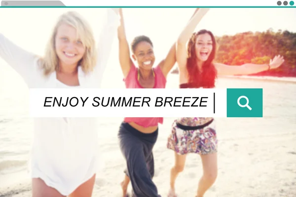 Užijte si koncept štěstí letní Beach — Stock fotografie