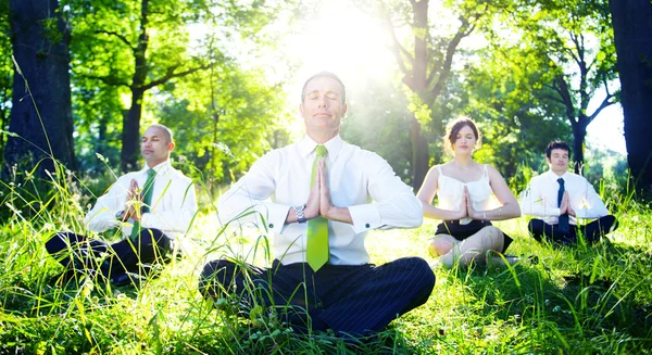 Gli uomini d'affari che meditano — Foto Stock