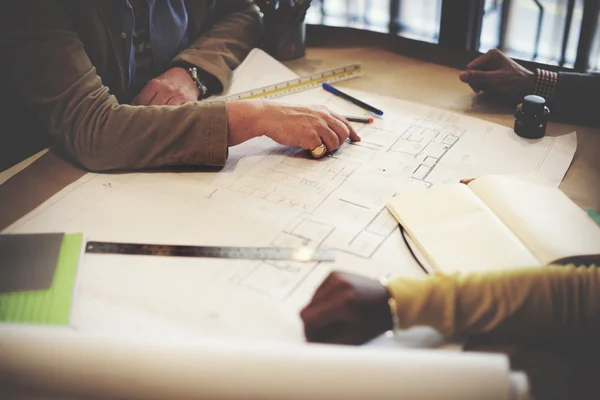 Groep van architecten werken in office — Stockfoto