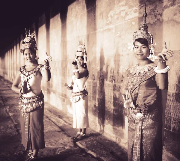 Bailarines camboyanos de Apsara — Foto de Stock