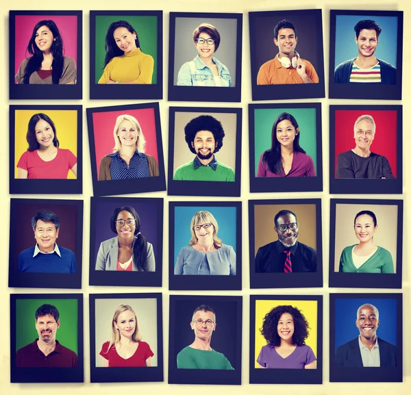 Retrato de las caras de la diversidad, concepto comunitario — Foto de Stock