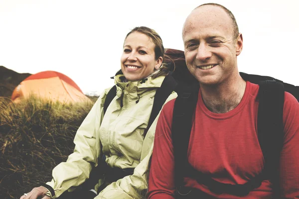 Senderistas en Camping Nueva Zelanda — Foto de Stock