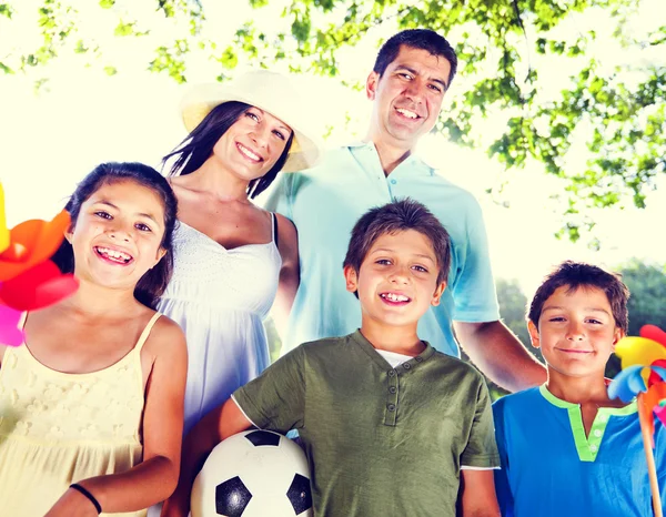 Familia jugando al aire libre Children Park Concept —  Fotos de Stock