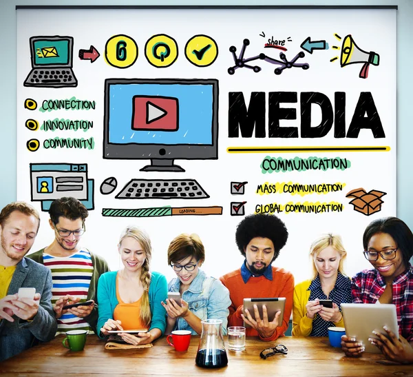 Sociala medier och teknikanslutning — Stockfoto