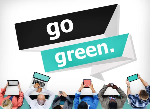 Go Green Concepto de Conservación Ambiental —  Fotos de Stock