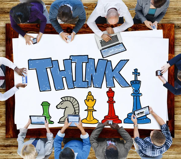 Think about strategy concept — Stock Photo, Image