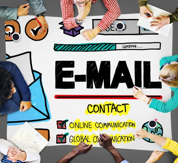 Email Correspondance, Concetto di messaggistica online — Foto Stock