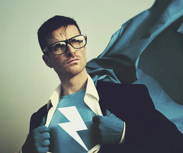 Strong Superhero Businessman — Stock Photo, Image