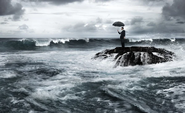 Lonely Businessman Standing — Stock Photo, Image