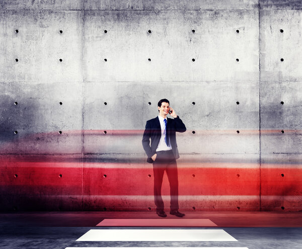 Businessman Talking on the Phone Concept