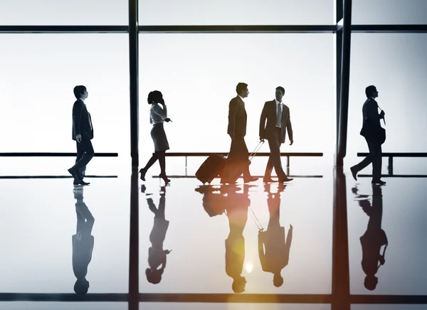 Silhouettes of Business People — Stock Photo, Image