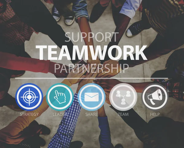 Teamwork Support Partnership, Togetherness  Concept — Stock Photo, Image