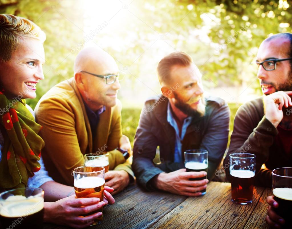 Diverse Friends Hanging Out Drinking Concept