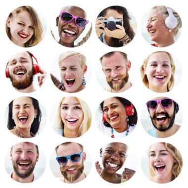 Farklı çok ırklı kişi portresi