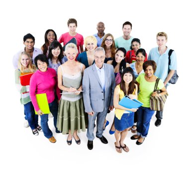  multiethnic group of College students clipart