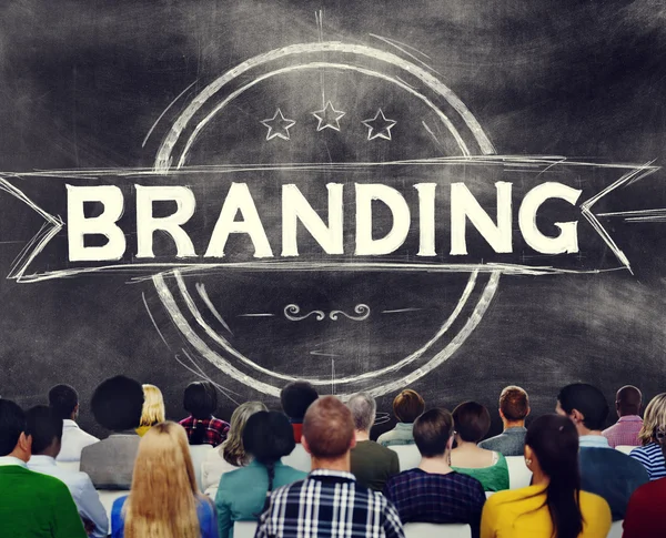 Branding ιδέα μάρκετινγκ εμπορικών σημάτων μάρκα — Φωτογραφία Αρχείου