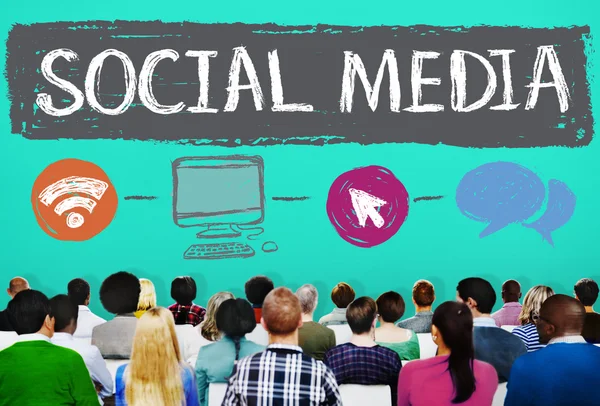 Mídia Social, Conceito de Conexão — Fotografia de Stock