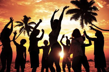İnsanlar, Beach partide, yaz tatili tatil kavramı