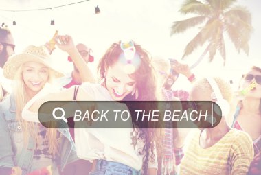 Geri Beach metne, gevşeme tropikal plaj kavramı