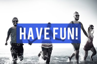 Eğlenceli yaz dostluk kavramı var