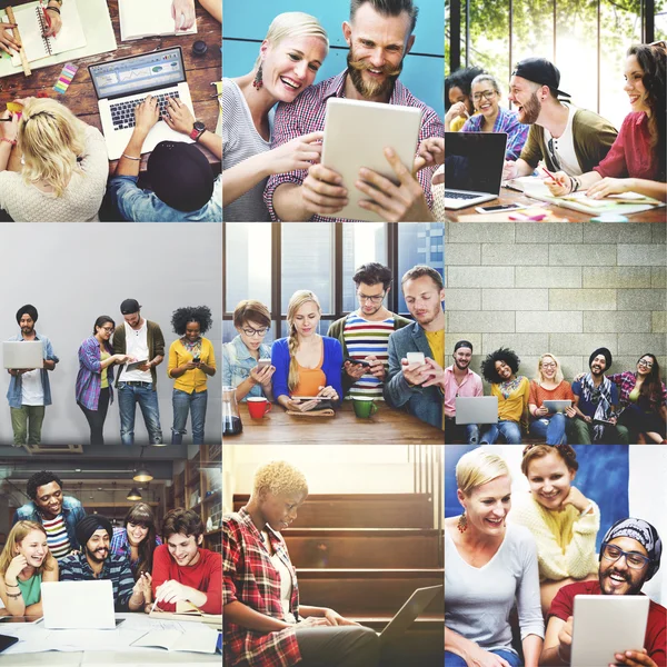 Colage con le persone diversità — Foto Stock