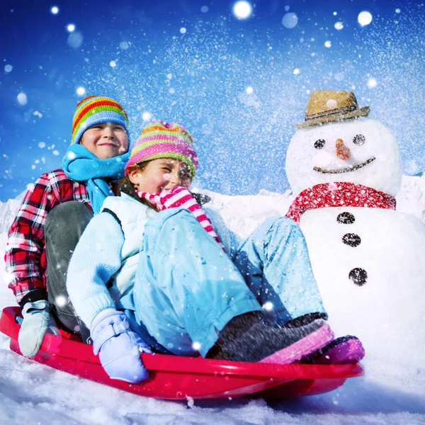 Niño y niña feliz navidad —  Fotos de Stock