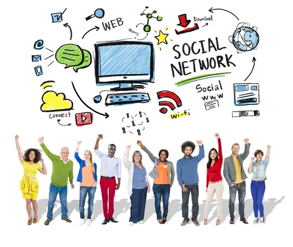 Social Network e diversità Celebrazione delle persone — Foto Stock